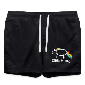 Death Metal Licorne Musique - Short de bain - noir - Devant - AI Model Male 185 light (185cm)