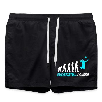 Beachvolleyball Evolution Design / Geschenkidee - Badeshorts - Schwarz - Vorne - AI Model Male 185 light (185cm)
