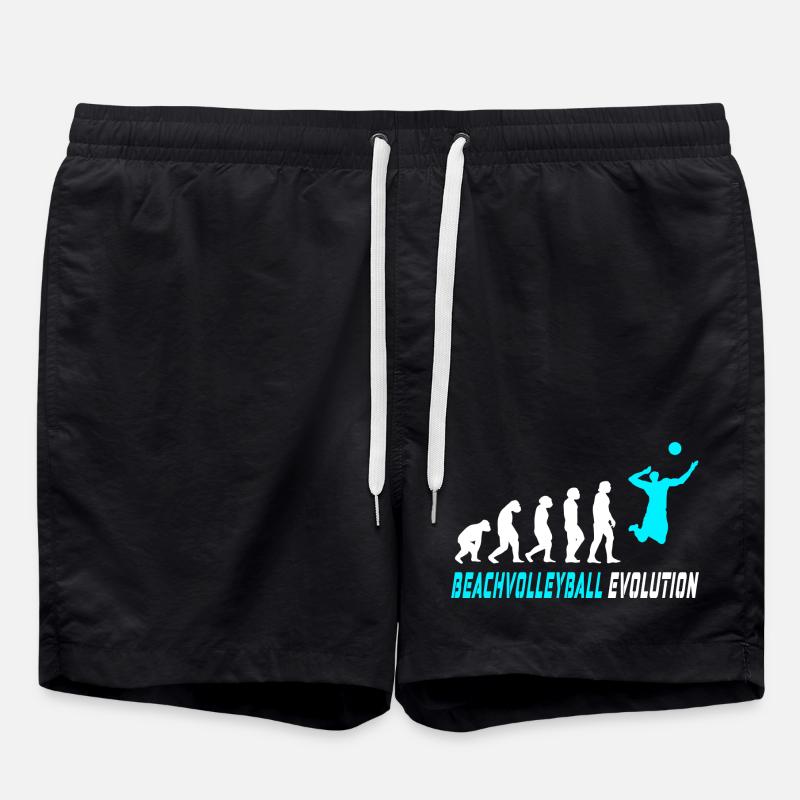 Beachvolleyball Evolution Design / Geschenkidee - Badeshorts - Schwarz