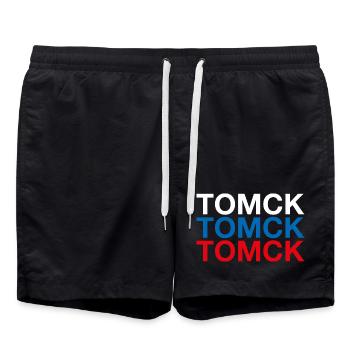 TOMSK Russie Cyrillique Drapeau russe - Short de bain - noir - Devant - AI Model Male 185 light (185cm)