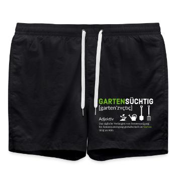 Gartensüchtig: Pflanzenliebhaber Design - Badeshorts - Schwarz - Vorne - AI Model Male 185 light (185cm)
