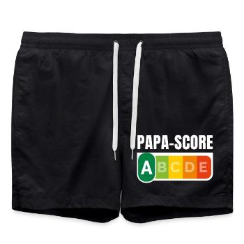 PAPA-SCORE / Humour Papa - Short de bain - noir - Devant - AI Model Male 185 light (185cm)