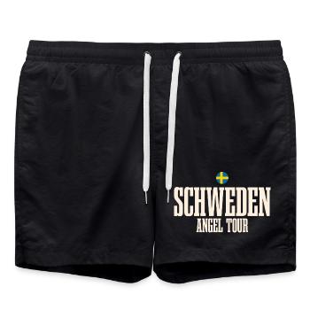 Schweden Angeltour Angeln Angler Fischen - Badeshorts - Schwarz - Vorne - AI Model Male 185 light (185cm)