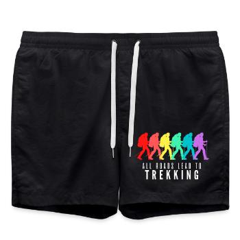 All Roads Lead to Trekking - Short de bain - noir - Devant - AI Model Male 185 light (185cm)