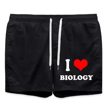 I love biology - Swim Trunks - black - Front - AI Model Male 185 light (185cm)