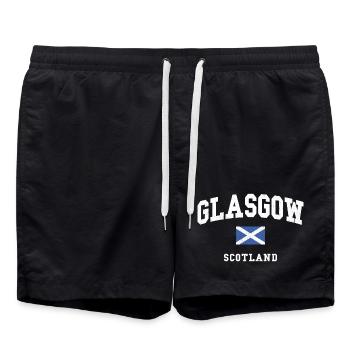 Glasgow Scotland Flag Graphic - Swim Trunks - black - Front - AI Model Male 185 light (185cm)