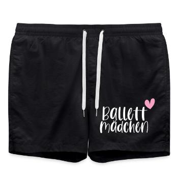 Ballett Mädchen tanzen Ballerina Geschenk - Badeshorts - Schwarz - Vorne - AI Model Male 185 light (185cm)