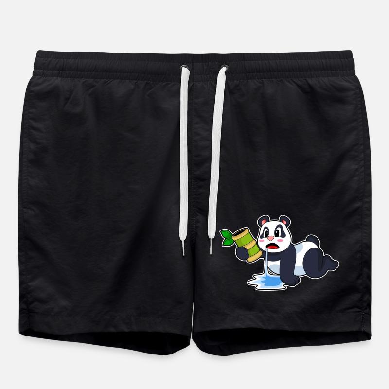 Panda Bambus - Badeshorts - Schwarz