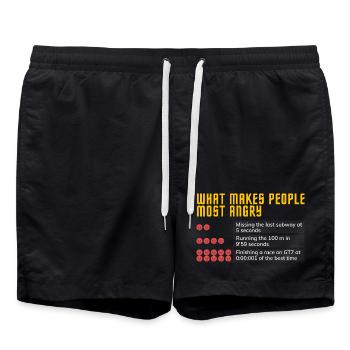 Wütendes Gesichtsraster mit fetter Typografie - Badeshorts - Schwarz - Vorne - AI Model Male 185 light (185cm)