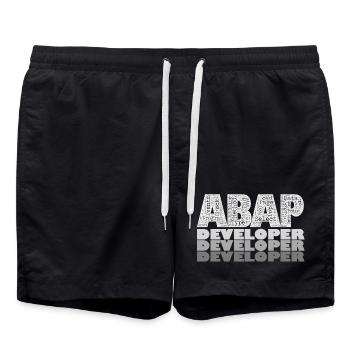 ABAP Developer - Badeshorts - Schwarz - Vorne - AI Model Male 185 light (185cm)