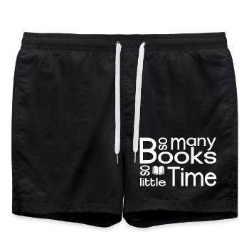 So many books, so little time - Swim Trunks - black - Front - AI Model Male 185 light (185cm)