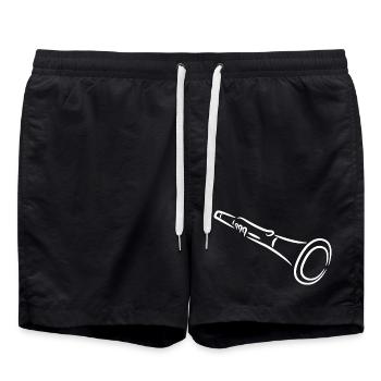 Clarinet sketch - Swim Trunks - black - Front - AI Model Male 185 light (185cm)