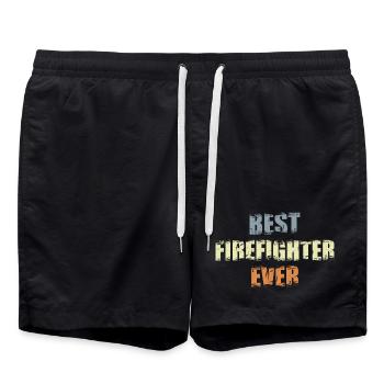 Best Firefighter - Swim Trunks - black - Front - AI Model Male 185 light (185cm)