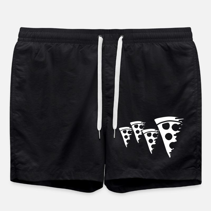 Pizza Skizze - Badeshorts - Schwarz