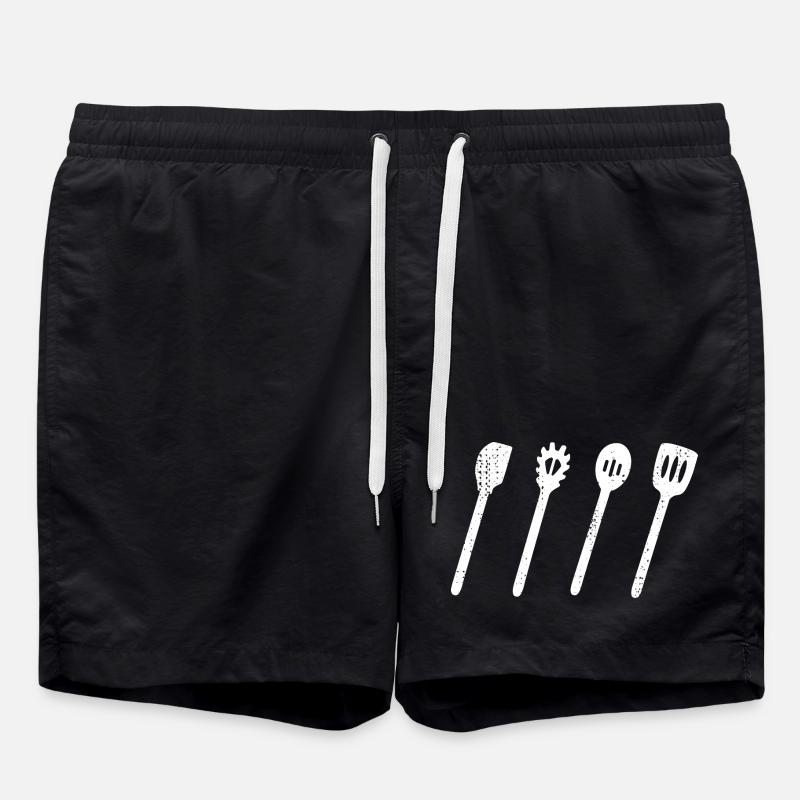 Cuillère en bois ensemble dessin - Short de bain - noir