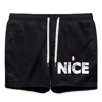 Nizza Frankreich Verzweifelte Briefe - Badeshorts - Schwarz - Vorne - AI Model Male 185 light (185cm)