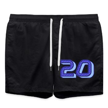 20. 20 ANS. 20e ANNIVERSAIRE. ANNIVERSAIRE 20 ANS. - Short de bain - noir - Devant - AI Model Male 185 light (185cm)