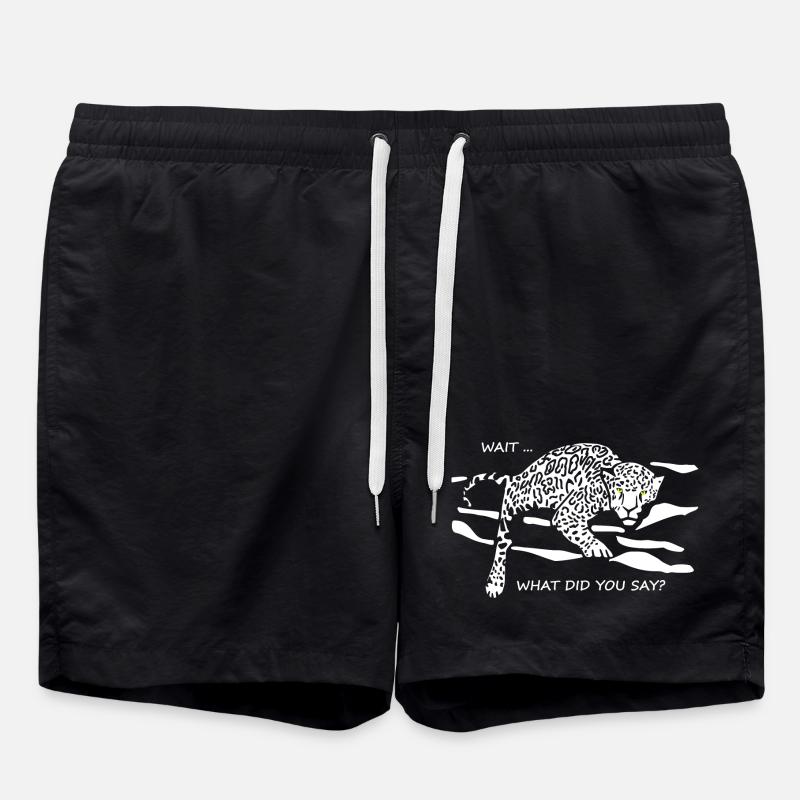 Leopard Awakened: What Did You Say? - Swim Trunks - black