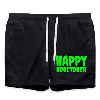 Happy Booctober T-shirt Pullover Top Shorts Hoodie - Swim Trunks - black - Front - AI Model Male 185 light (185cm)