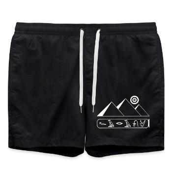 Pyramids and White Pharaoh - Swim Trunks - black - Front - AI Model Male 185 light (185cm)