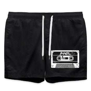 Kassette analog retro Klassiker Symbol vintage - Badeshorts - Schwarz - Vorne - AI Model Male 185 light (185cm)