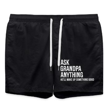 Ask Grandpa Anything He'll Make Up Something Good - Badeshorts - Schwarz - Vorne - AI Model Male 185 light (185cm)