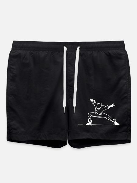 Breakdancer Drawing - Swim Trunks - black