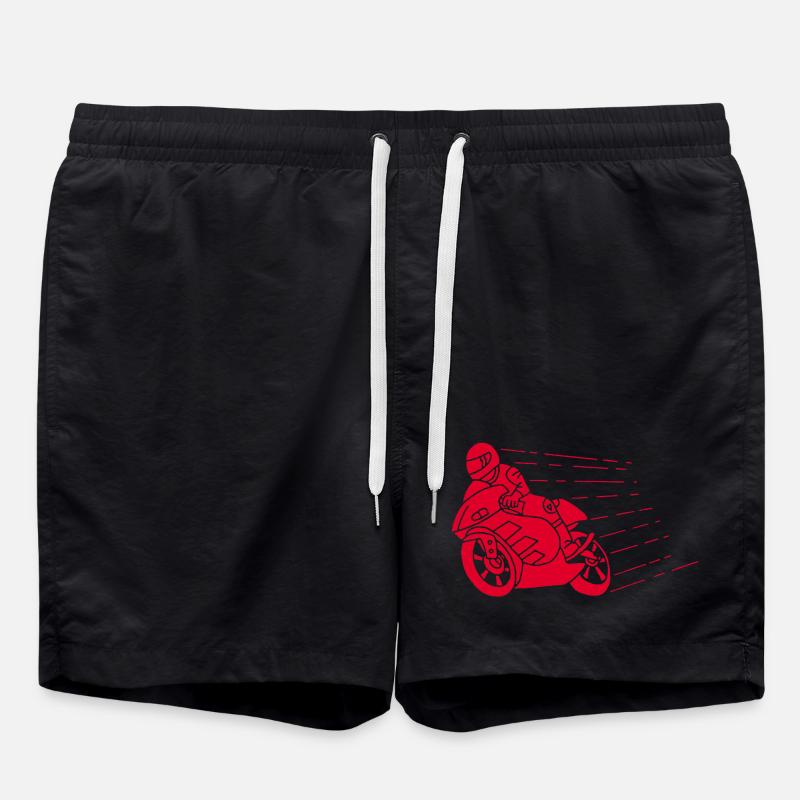 Roter Biker und Geschwindigkeit - Badeshorts - Schwarz