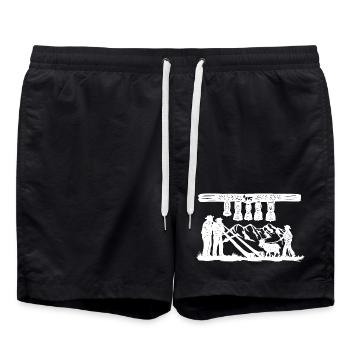Glockenklang_white - Badeshorts - Schwarz - Vorne - AI Model Male 185 light (185cm)