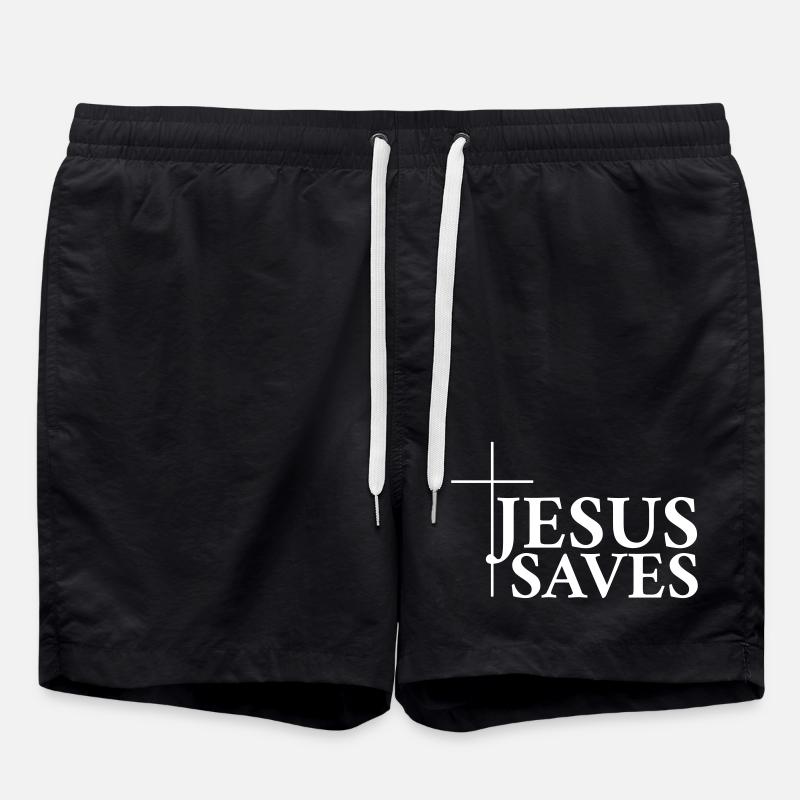 Jesus Rettet - Badeshorts - Schwarz
