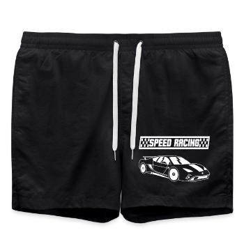 Voiture de course blanche - Short de bain - noir - Devant - AI Model Male 185 light (185cm)