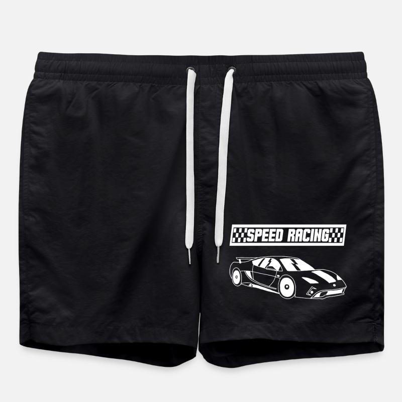 Voiture de course blanche - Short de bain - noir