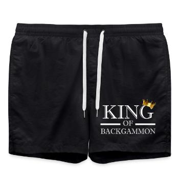 King Of Backgammon - Swim Trunks - black - Front - AI Model Male 185 light (185cm)