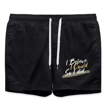 I believe I can, I did it - Swim Trunks - black - Front - AI Model Male 185 light (185cm)