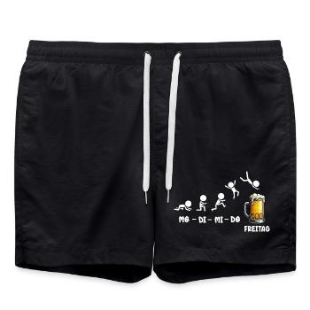 Vendredi week-end Amateurs de bière Buveurs de bière - Short de bain - noir - Devant - AI Model Male 185 light (185cm)
