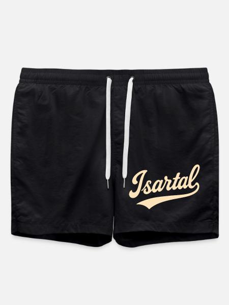 Isar Valley lettering - Swim Trunks - black