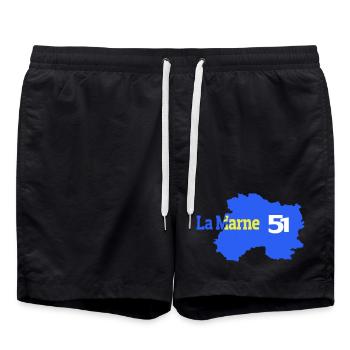 The Marne 51 Departmental Map - Swim Trunks - black - Front - AI Model Male 185 light (185cm)