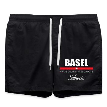 Basel - Badeshorts - Schwarz - Vorne - AI Model Male 185 light (185cm)