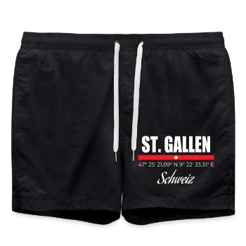 St. Gallen - Badeshorts - Schwarz - Vorne - AI Model Male 185 light (185cm)