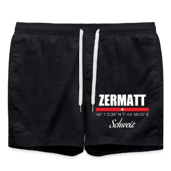 Zermatt - Short de bain - noir - Devant - AI Model Male 185 light (185cm)
