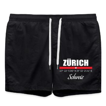 Zurich - Swim Trunks - black - Front - AI Model Male 185 light (185cm)