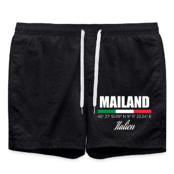 Milan - Short de bain - noir - Devant - AI Model Male 185 light (185cm)