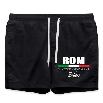 Rom - Badeshorts - Schwarz - Vorne - AI Model Male 185 light (185cm)