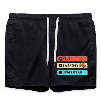 Kilt Scotland Scotland Jupe Tartan - Short de bain - noir - Devant - AI Model Male 185 light (185cm)