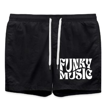 Funky Musique Monochrome audacieux - Short de bain - noir - Devant - AI Model Male 185 light (185cm)
