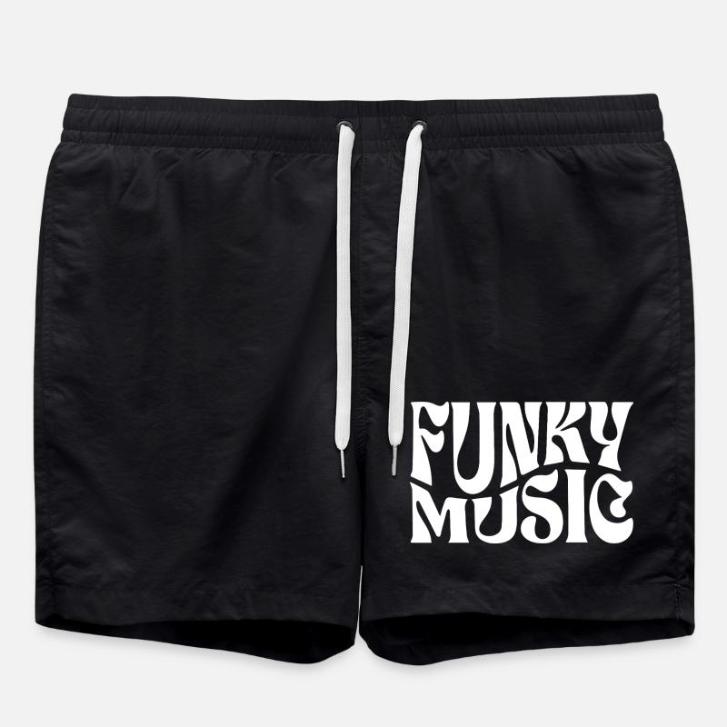 Funky Musique Monochrome audacieux - Short de bain - noir