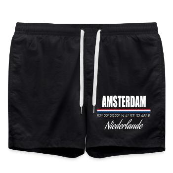 Amsterdam - Badeshorts - Schwarz - Vorne - AI Model Male 185 light (185cm)