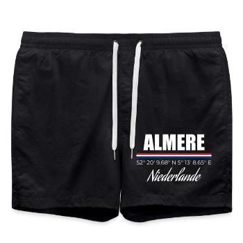 Almere - Badeshorts - Schwarz - Vorne - AI Model Male 185 light (185cm)