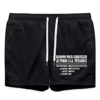 Raisons de Perdre à la Pétanque pour les Fans  - Short de bain - noir - Devant - AI Model Male 185 light (185cm)