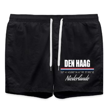 Den Haag - Badeshorts - Schwarz - Vorne - AI Model Male 185 light (185cm)
